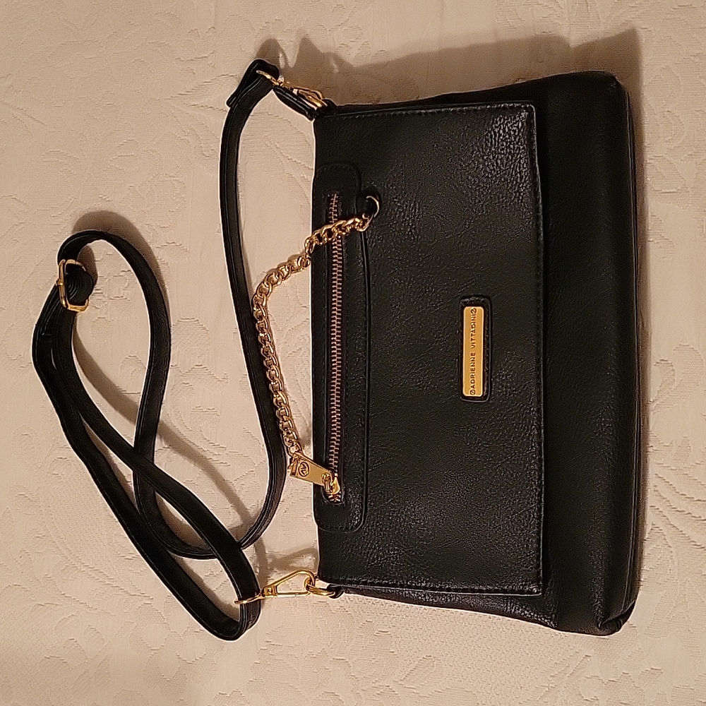 Adrienne Vittadini black leather bag